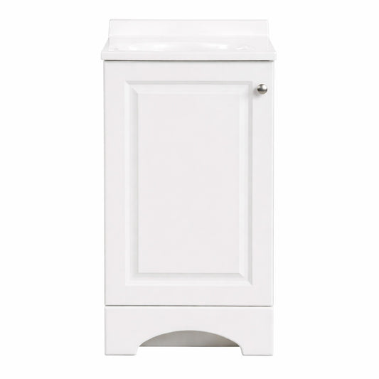 Glacier Bay 19 In Single Sink White Bath Vanity With White Cultured Marble Top Assembled