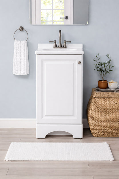 Glacier Bay 19 In Single Sink White Bath Vanity With White Cultured Marble Top Assembled