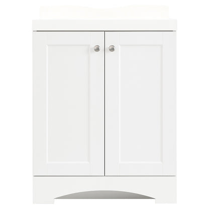 Glacier Bay 24 in W x 18 in D x 33 1 2 in H Vanity in White with Cultured Marble Vanity Top in White