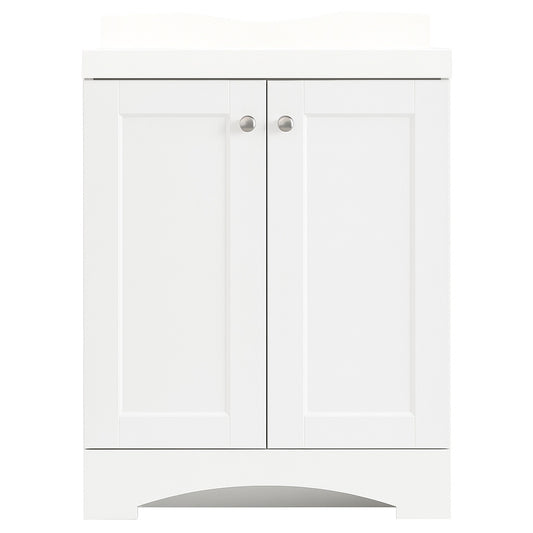 Glacier Bay 24 in W x 18 in D x 33 1 2 in H Vanity in White with Cultured Marble Vanity Top in White