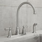 High Arc Double Handle Standard Kitchen Faucet With Side Sprayer In Spot Resist Stainless Ca87000Srs