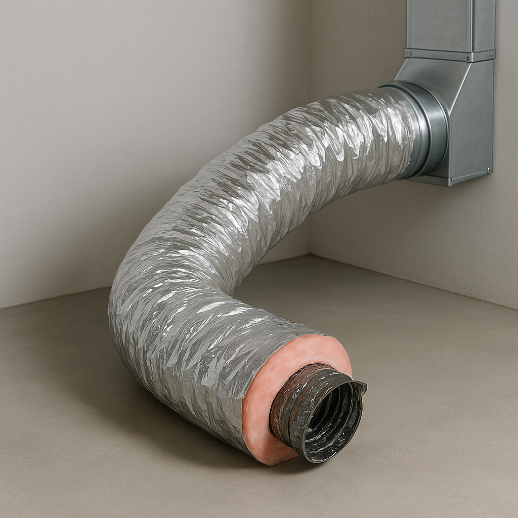 Master Flow 8 in. x 25 ft. Insulated Flexible Duct R6 Silver Jacket