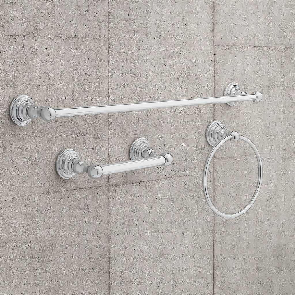 Greenwich 3 -Piece Bath Hardware Set with Mounting Hardware in Chrome
