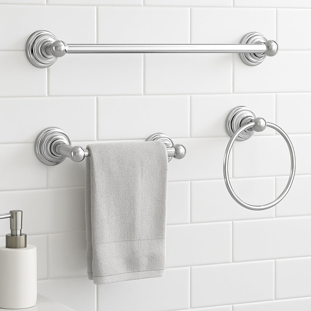 Greenwich 3 -Piece Bath Hardware Set with Mounting Hardware in Chrome
