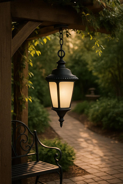 Bel Air Lighting Commons 1 Light Black Outdoor CFL Pendant Light with Frosted Glass PL 50491 BK/303037551