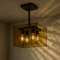 Bel Air Lighting 10313 ROB 4LT Rob Amber Glass Pendant