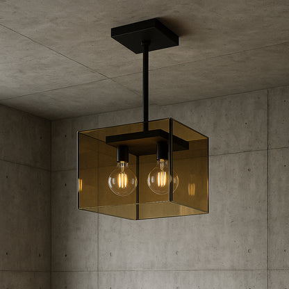 Bel Air Lighting 10313 ROB 4LT Rob Amber Glass Pendant