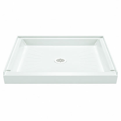 MUSTEE 48 x 32 Alcove Shower Pan Base with Center Drain in White
