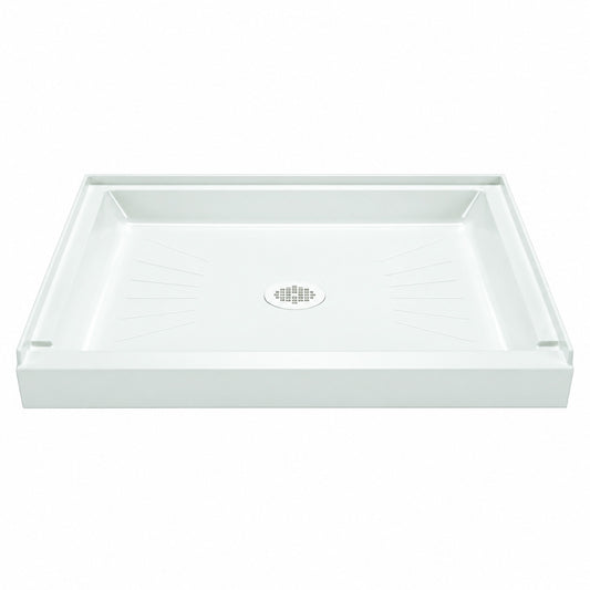 MUSTEE 48 x 32 Alcove Shower Pan Base with Center Drain in White