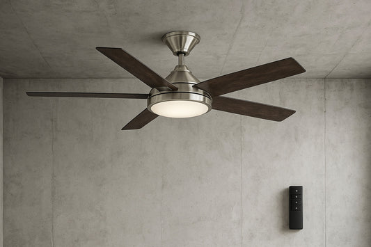 Home Decorators Collection Haverbrook 52 in. LED Polished Nickel Ceiling Fan with Light