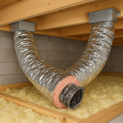 Master Flow 8 in. x 25 ft. Insulated Flexible Duct R8 Silver Jacket