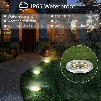ZGWJ Solar Ground Lights,12 Pack Waterproof Solar Garden Lights, Upgraded Outdoor Garden Waterproof Bright in-Ground Lights, Landscape Lights for Pathway,Yard,Deck,Lawn,Patio,Walkway Warm White