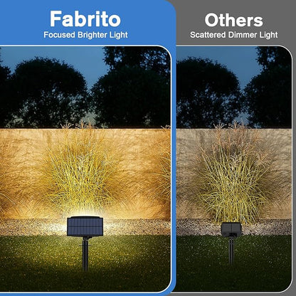 Fabrito Solar Spot Lights Outdoor 136 LEDs, Large Area Lighting Solar Lights Outdoor, 4 Pack IP65 Waterproof Landscape Spotlights Auto On/Off for Yard, Garden, Pathway, Plants,Tree (Warm White)