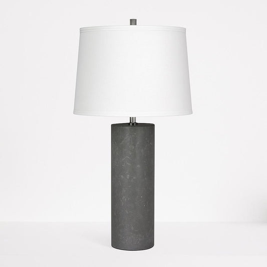 Fangio Lighting's 6228 26 in. Contemporary Column Ceramic Table Lamp in a Gray Finish