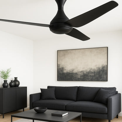 FANIMATION Drone 60 in Glossy Black Ceiling Fan with Remote Control and DC Motor FPD6235GBL/312947466#overlay