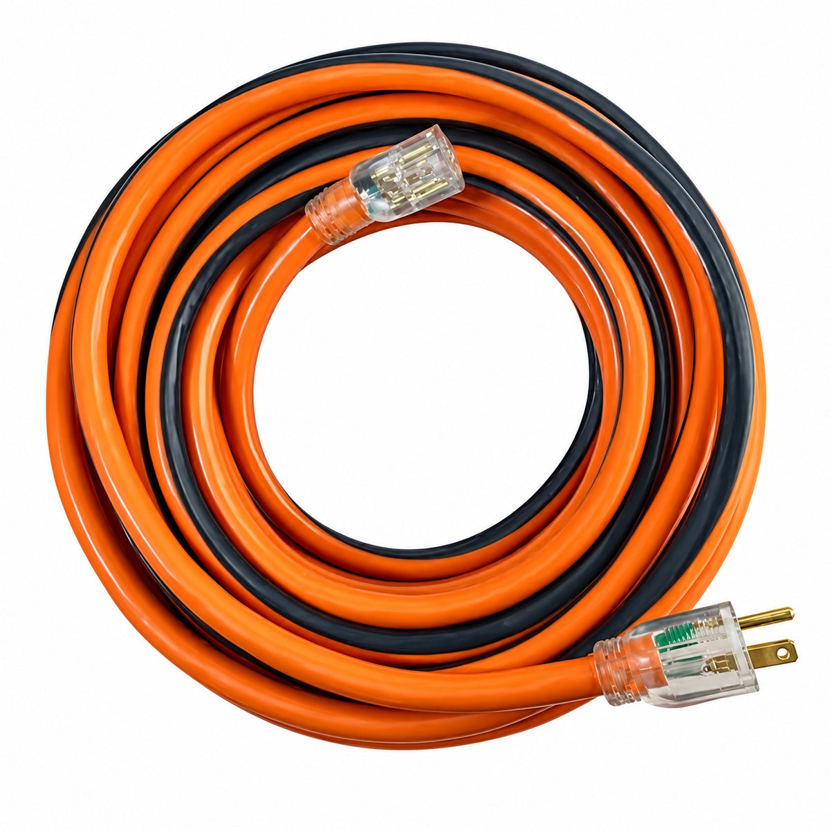 RIDGID 100 ft 10 3 Heavy Duty Indoor Outdoor SJTW Extension Cord with Lighted End Orange Grey 68100RGD