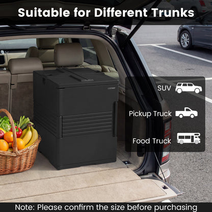 91 Qt Insulated Food Pan Carrier with Door Shafts-Black