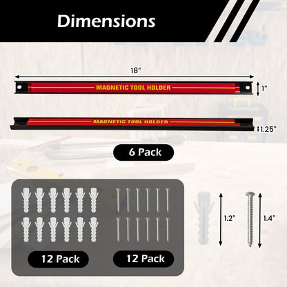 18 Inch Magnetic Tool Holder Strip with Mounting Screws