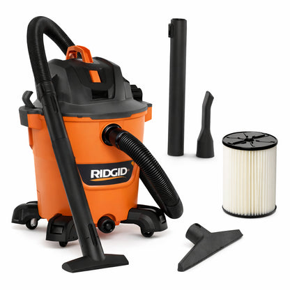 RIDGID 12 gal 5.0 peak hp Nxt Shop Vacuum with Filter Hose Attachments VF3702 Debris Bags VF7000 Foam Filter 2 Pack
