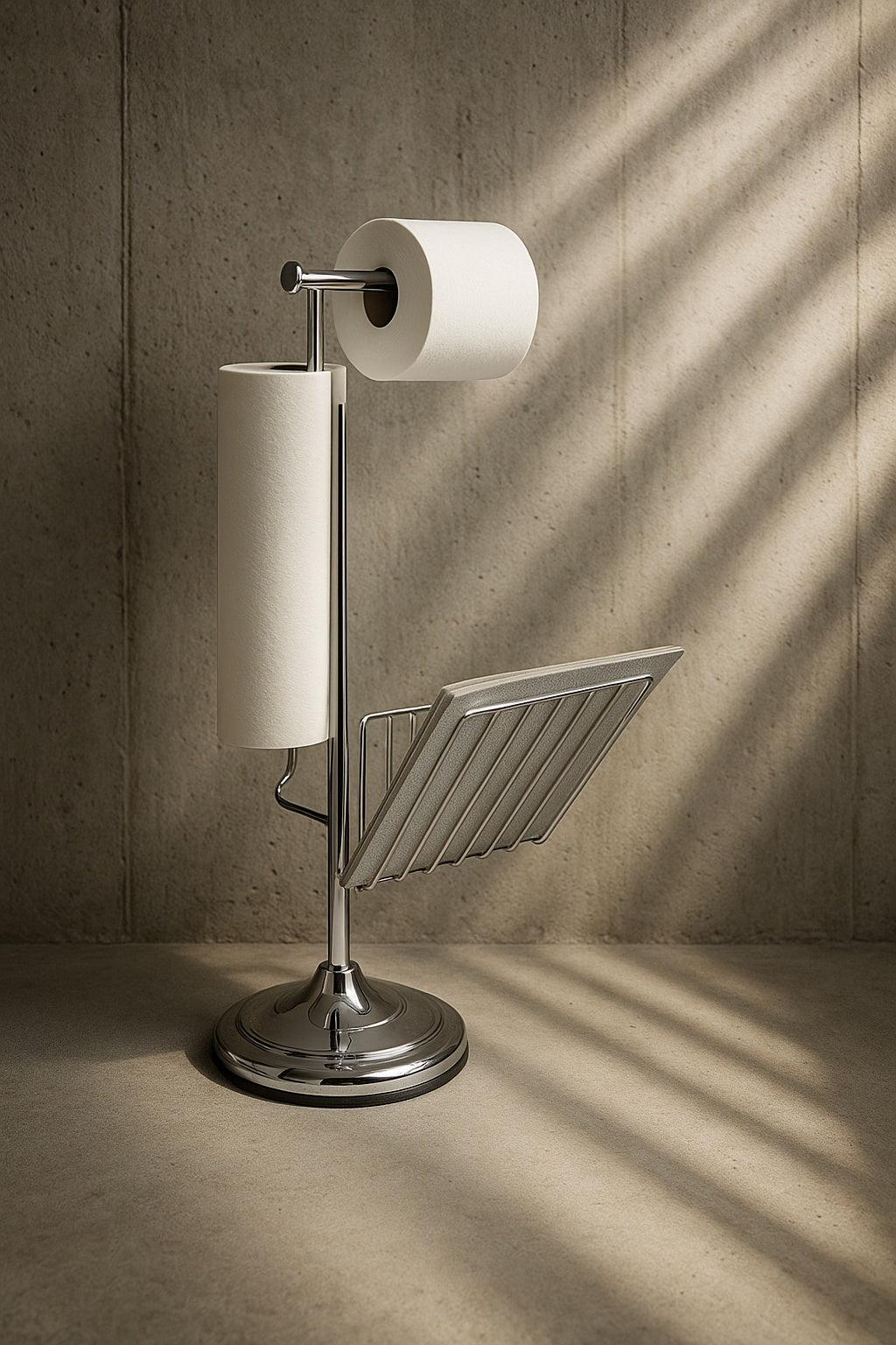 Unbranded Toilet Caddy with Magazine Rack in Chrome