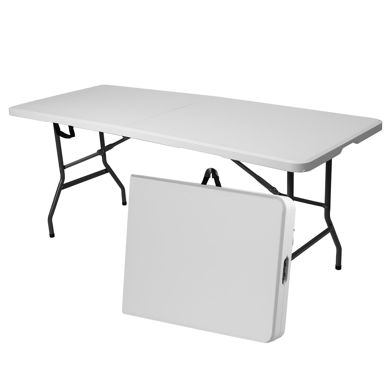 4ft/6ft Portable Plastic Folding Table – Indoor & Outdoor Dining ...