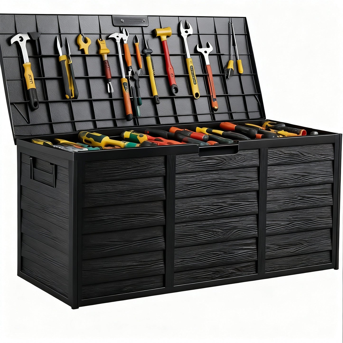75 Gallon Heavy-Duty Outdoor Deck Box – Waterproof Patio Storage Box with Hinged Lid, Lockable & Easy Assembly