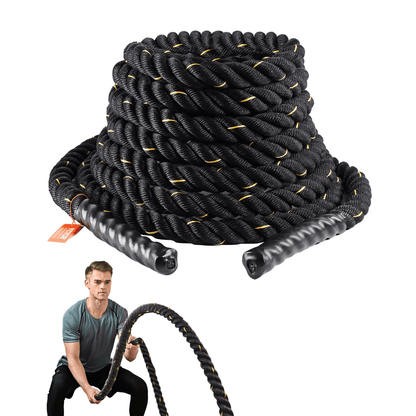 VEVOR Premium Battle Rope - 1.5" x 30ft for Home Gym & Strength Training